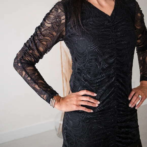 Lace Black Dress - Picture 2 of 4